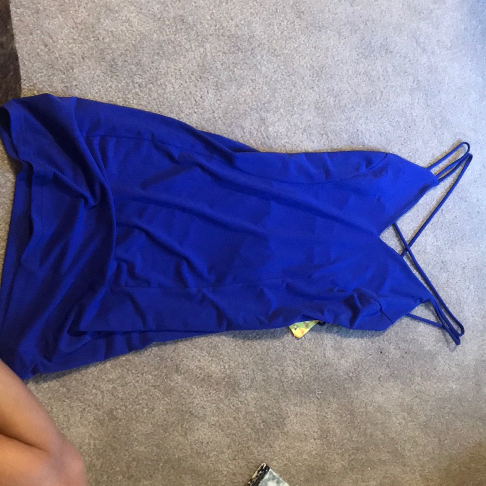 Royal blue mini dress